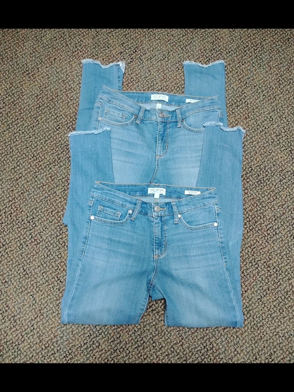 sofia  Light Blue Ankle Crop Stretch Jeans
